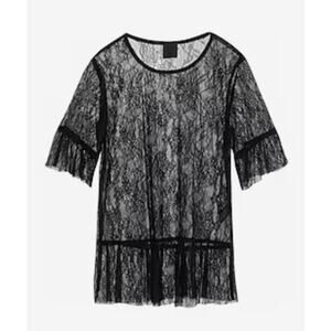 Anna Sui lace drop waist top black